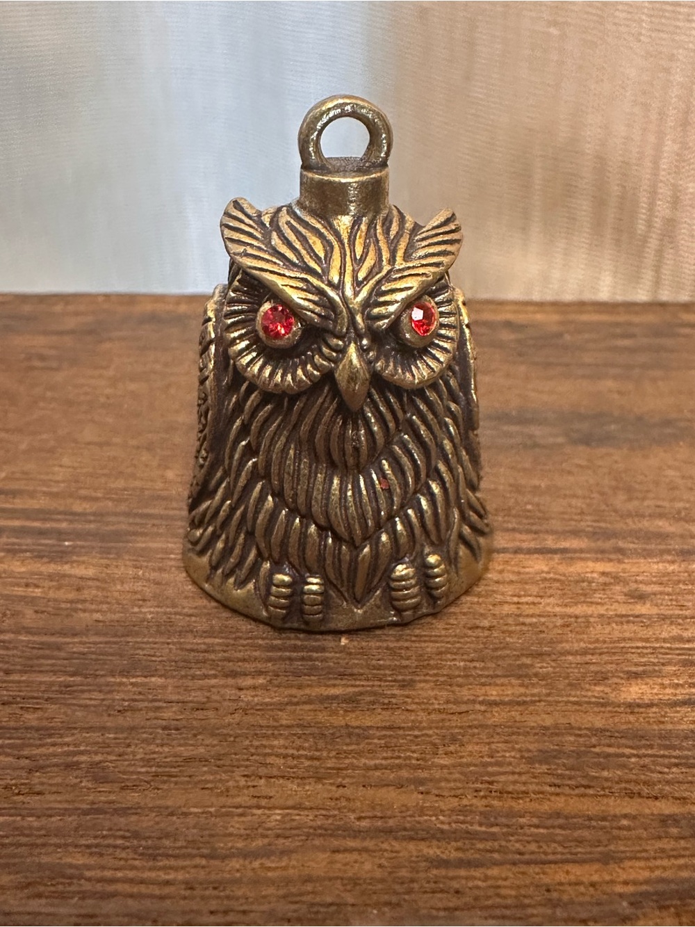 Miniature Brass Owl Charm Bell Collectible Figurine